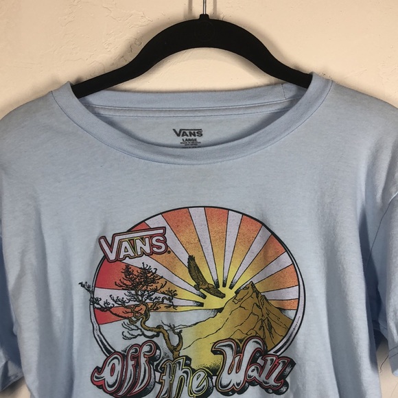 Vans light blue Off the Wall tee size large - Picture 2 of 6